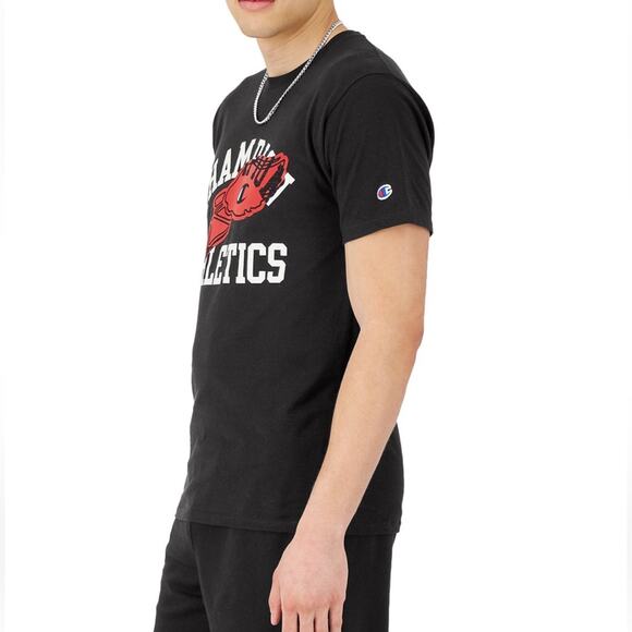 NEW Champion Men’s Graphic T-Shirt Crewneck Short Sleeve Black Cotton Size XL - Picture 2 of 4